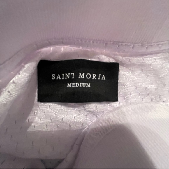 Saint Morta union mesh boxy tee. White/black - Picture 7 of 7